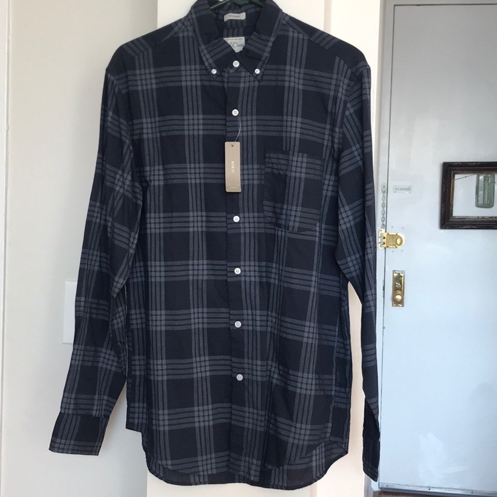 NWT Men’s Navy Plaid J.Crew Button Down